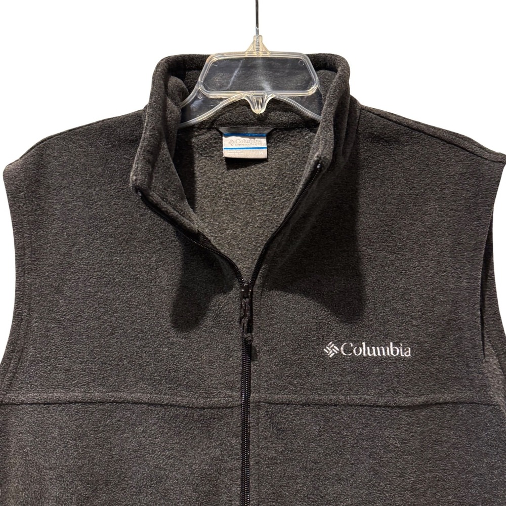 Columbia Mens Fleece Vest Full Zip Grey‎ Sleeveless Jacket Medium M Outdoor